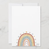 Boho Rainbow Baby Shower Minimalist Einladung (Rückseite)