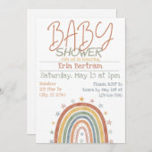 Boho Rainbow Baby Shower Minimalist Einladung (Vorne/Hinten)