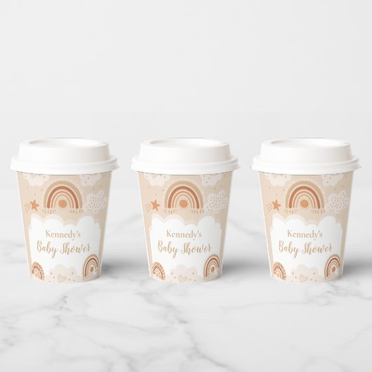 Boho Rainbow Baby Shower Pappbecher (Multi)