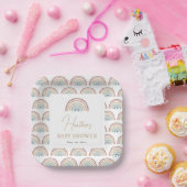 Boho Rainbow Baby Shower Pappteller (Party)