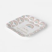 Boho Rainbow Baby Shower Pappteller (Gewinkelt)