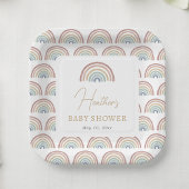 Boho Rainbow Baby Shower Pappteller