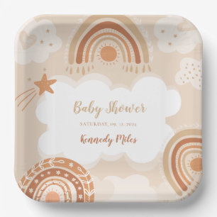Boho Rainbow Baby Shower Pappteller