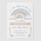 Boho Rainbow Baby Shower Pergament Einladungen (Vorderseite)