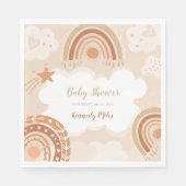 Boho Rainbow Baby Shower Serviette (Vorderseite)