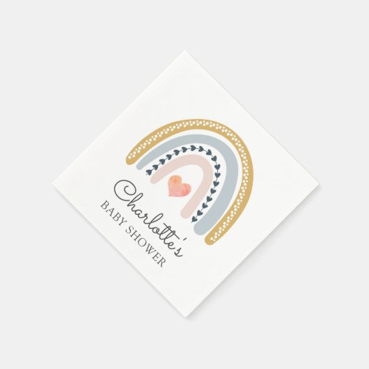 Boho Rainbow Baby Shower Serviette (Ecke)