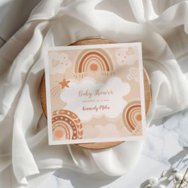 Boho Rainbow Baby Shower Serviette