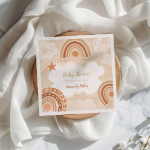 Boho Rainbow Baby Shower Serviette
