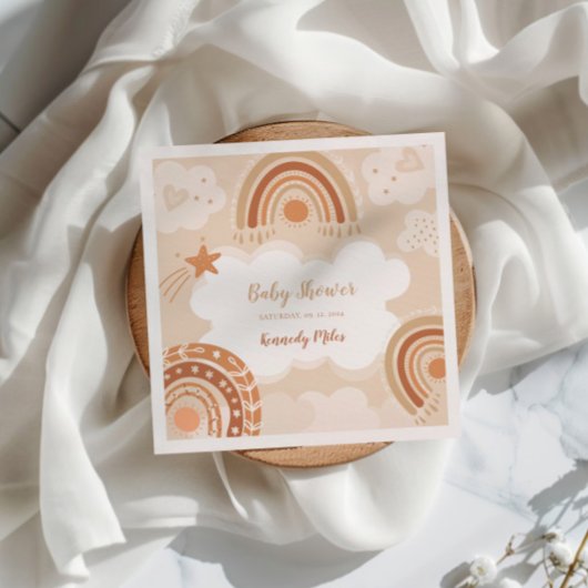Boho Rainbow Baby Shower Serviette