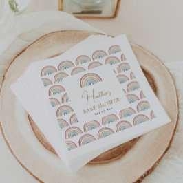 Boho Rainbow Baby Shower Serviette