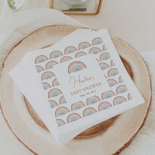 Boho Rainbow Baby Shower Serviette