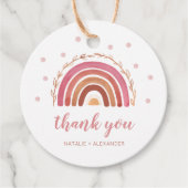 Boho Rainbow Baby Shower Vielen Dank für Ihre Unte Geschenkanhänger (Vorderseite)