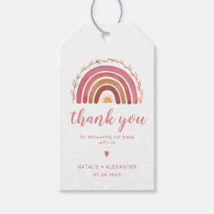 Boho Rainbow Baby Shower Vielen Dank für Ihre Unte Geschenkanhänger