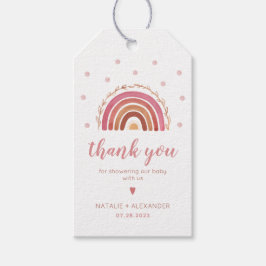 Boho Rainbow Baby Shower Vielen Dank für Ihre Unte Geschenkanhänger