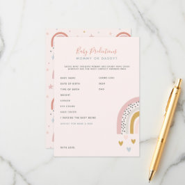 Boho Rainbow Baby Shower Vorhersagen & Ratschläge Hinweiskarte