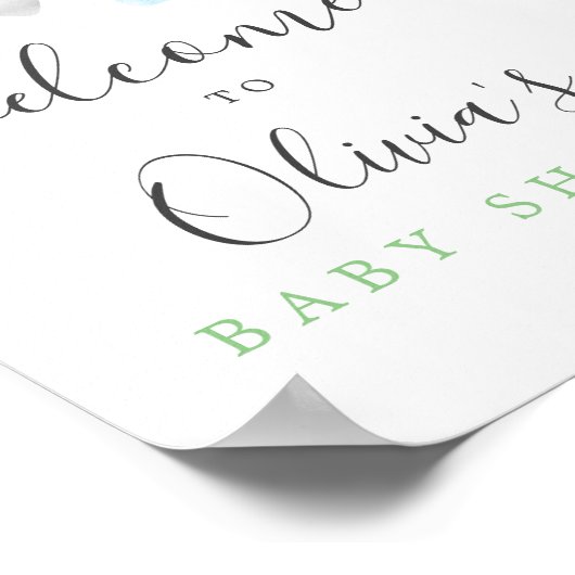 Boho Rainbow Baby Shower Welcome Sign Poster (Ecke)