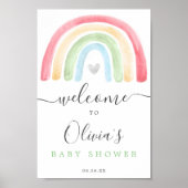 Boho Rainbow Baby Shower Welcome Sign Poster (Vorne)
