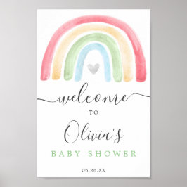 Boho Rainbow Baby Shower Welcome Sign Poster