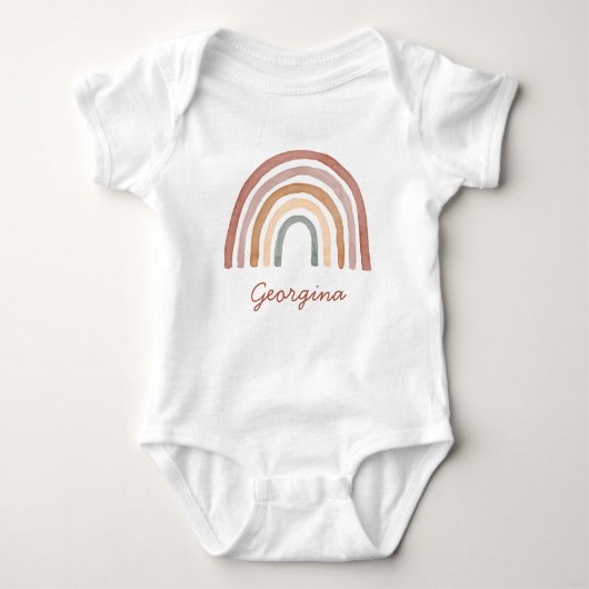 Boho Rainbow Baby Strampler (Vorderseite)