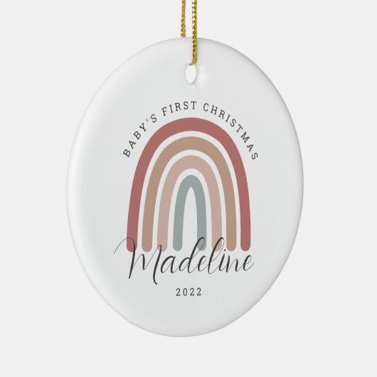 Boho Rainbow Baby's First Christmas Ornament (Rechts)