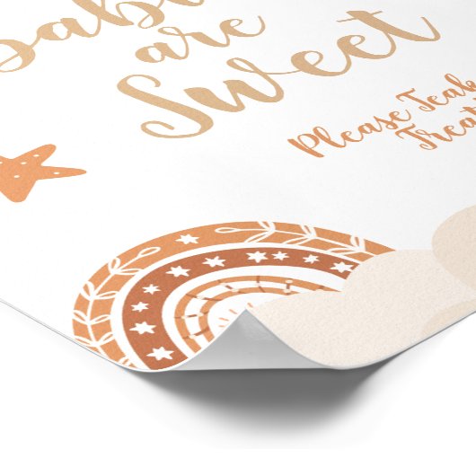 Boho Rainbow Babys sind süße Zeichen Poster (Ecke)