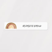 Boho Rainbow Back to School Watercolor Waterproof Etiketten (Design 1)