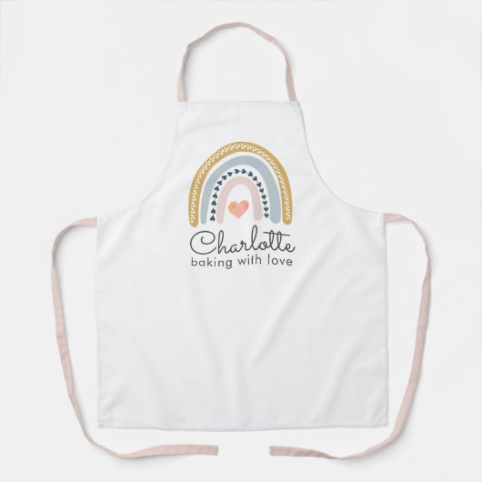 Boho Rainbow Backen mit Liebe Schürze (Vorderseite)