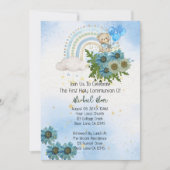 Boho Rainbow Bear Erste Heilige Kommune Einladung (Vorderseite)