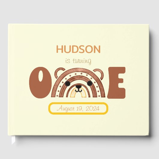 Boho Rainbow Bear Gästebuch (Vorderseite)