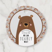 Boho Rainbow Bear Neutral Baby Shower Thank You Geschenkanhänger (Vorderseite)