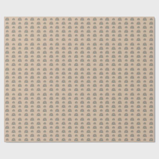 Boho Rainbow Beige Geschenkpapier (Flach)