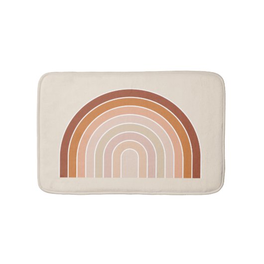 Boho Rainbow Beige Terracotta Badematte (Vorderseite)