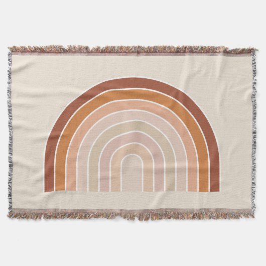 Boho Rainbow Beige Terracotta Decke (Vorderseite)