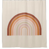 Boho Rainbow Beige Terracotta Duschvorhang (Vorderseite)