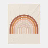 Boho Rainbow Beige Terracotta Fleecedecke (Vorderseite)