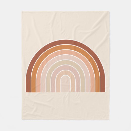 Boho Rainbow Beige Terracotta Fleecedecke (Vorderseite)