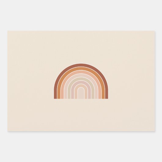 Boho Rainbow Beige Terracotta Geschenkpapier Set (Vorderseite 3)