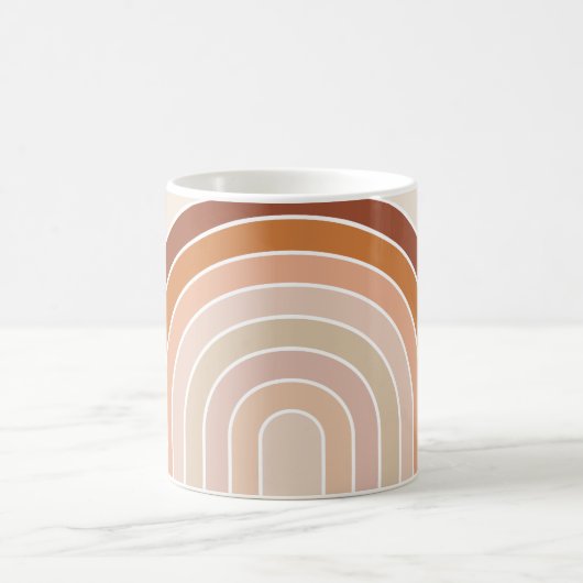 Boho Rainbow Beige Terracotta Kaffeetasse (Mittel)