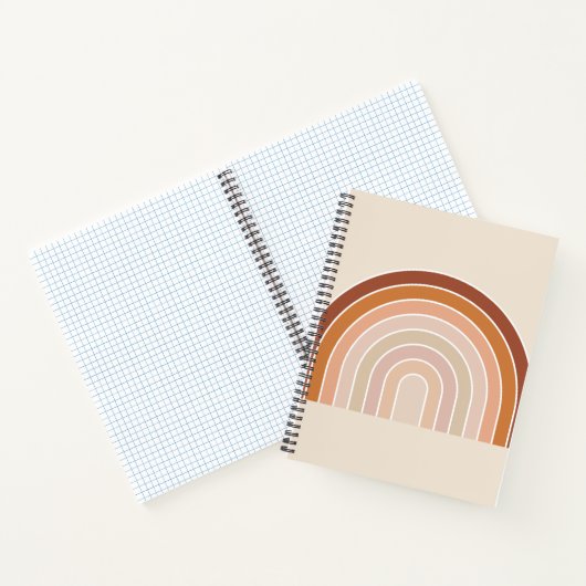 Boho Rainbow Beige Terracotta Notizblock (Innenseite)