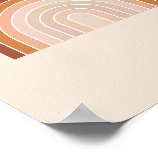 Boho Rainbow Beige Terracotta Poster (Ecke)