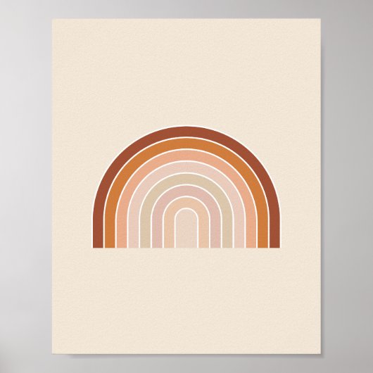 Boho Rainbow Beige Terracotta Poster (Vorne)
