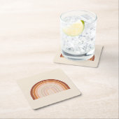 Boho Rainbow Beige Terracotta Rechteckiger Pappuntersetzer (Vor Ort)