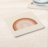 Boho Rainbow Beige Terracotta Rechteckiger Pappuntersetzer (angewinkelt)