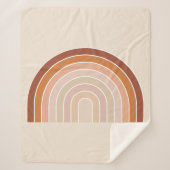 Boho Rainbow Beige Terracotta Sherpadecke (Vorderseite)
