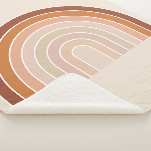Boho Rainbow Beige Terracotta Sherpadecke (3/4)