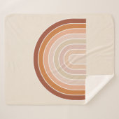 Boho Rainbow Beige Terracotta Sherpadecke (Vorderseite (Horizontal))