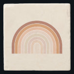 Boho Rainbow Beige Terracotta Steinuntersetzer<br><div class="desc">Regenbogen - Boho Regenbogen - Abstrakte Bögen - Neutral Beige / Terracotta.</div>