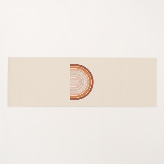 Boho Rainbow Beige Terracotta Yogamatte (Vorderseite (Horizontal))