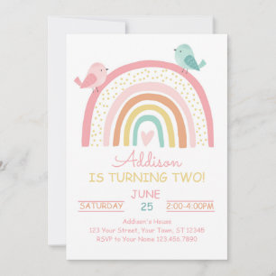 Boho Rainbow Birthday Einladung
