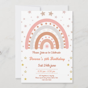 Boho Rainbow Birthday Einladung